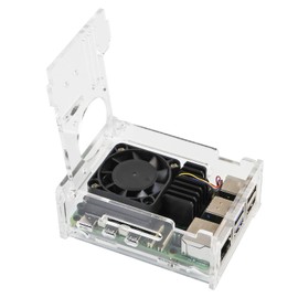 Yahboom Raspberry Pi 5 Heatsink Kit with Embedded Heatsink Cooling PWM Fan and Acrylic Case Compatible with Pi 5 (Pi5 Acrylic case+fan+cooler pi50)