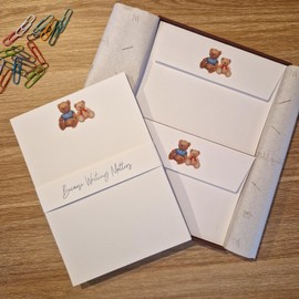 Me Loovely Teddy Bears Letter Writing Paper and Envelopes Set for Invitations & Gifts (18 Letters, & 18 Envelopes with Gift Box)