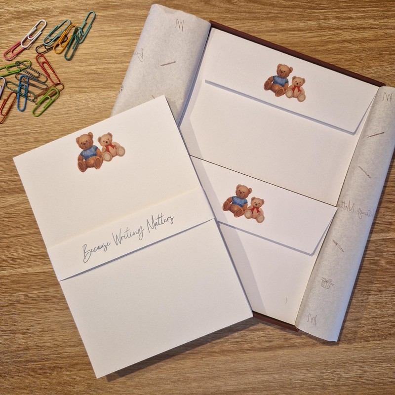 Me Loovely Teddy Bears Letter Writing Paper and Envelopes Set