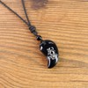 COAI Silver Carved Onyx Household Amulet Evil Protection Magatama Amulet
