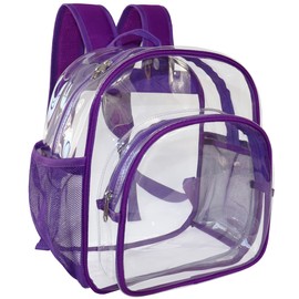 KUI WAN Clear Backpack for School Clear Bag Stadium Approved 12×6×15 Small Mini Transparent Bag for Sport Events Concerts