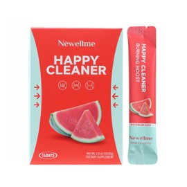 Newellme Happy Cleaner-Watermelon Berry Powder Probiotics,Prebiotic & Probiotic Powder, Organic Fiber, Sugar Free, Herbs for Bloat, Gut Health, Digestive Health for Men Women (14days, Watermelon)