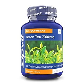 Green Tea Extract 7000mg Antioxidant, 95% Polyphenols. 90 Vegan Green Tea Tablets. 3 Months Supply.