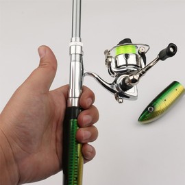 Hapihom Pen Fishing Rod Set, 1.4m/55 Pen Fishing Rod and Reel Combo Set, Mini Pocket Telescopic Rod with Spinning Reel for Freshwater