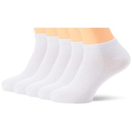 Nur Der Pack of 5 men's classic trainer socks made of breathable cotton, White