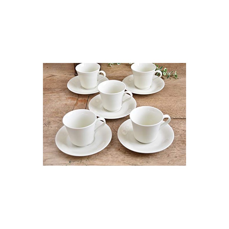 Set of 5 Ceramics [White Tableware] Milky White White with