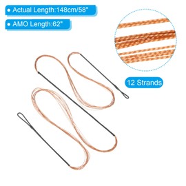 PATIKIL Bow String Replacement,12 Strands Recurve Bowstring with Nock Point for AMO 62" Traditional Recurve Bow, Black Orange