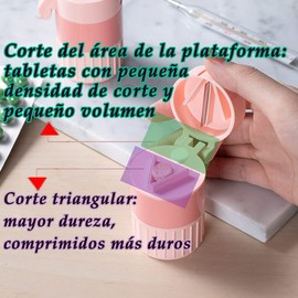 Triturador De Pastillas, Cortador Y Molinillo, Tritura Pastillas, Vitaminas, Tabletas, Hoja De Acero Inoxidable, Dispensador De Pastillas PortáTil (Rosa)