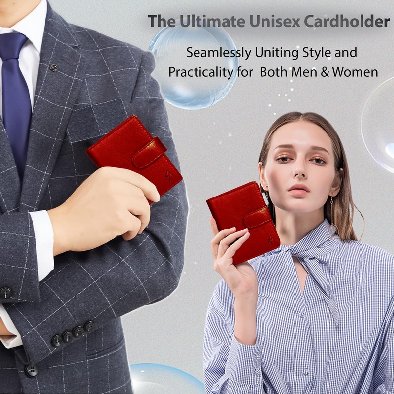 STARHIDE Soft Genuine Leather Compact Credit Debit Card Holder Case