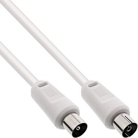 InLine 69410 10 m White Coaxial Cable – Male/Female Coaxial Cable (10 m, white)