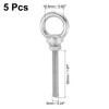 sourcing map Threaded Eye Bolts, 5Set M6x50mm - 304 Stainless