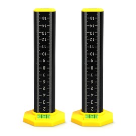 SAMIQU 2Pcs Ceiling and Floor Tile Ruler - Leveling Ruler with Magnetic Base, Gradienter Horizontals Line Leveling Tool (Black)