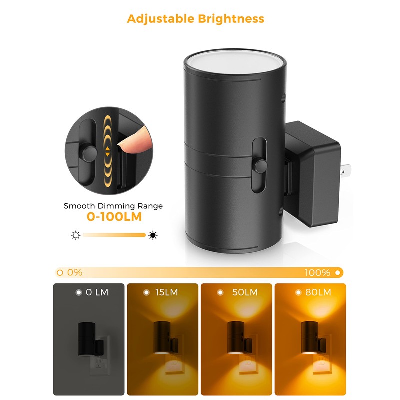 L LOHAS LED Amber Night Light, Dimmable Night Light, Dusk