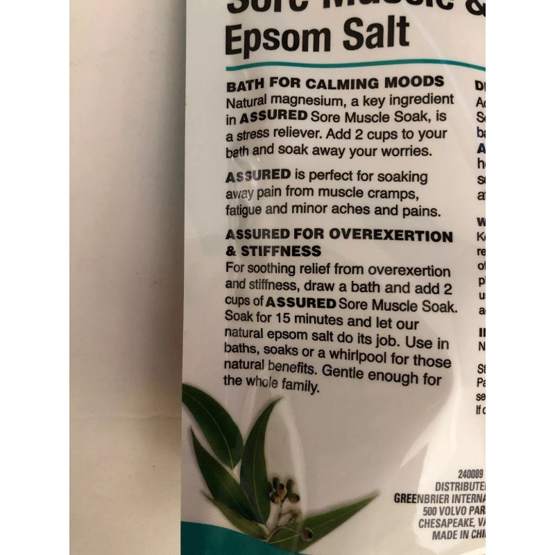 Assured Refresh Foot Soak Epsom Salt Spearmint & Menthol Scented