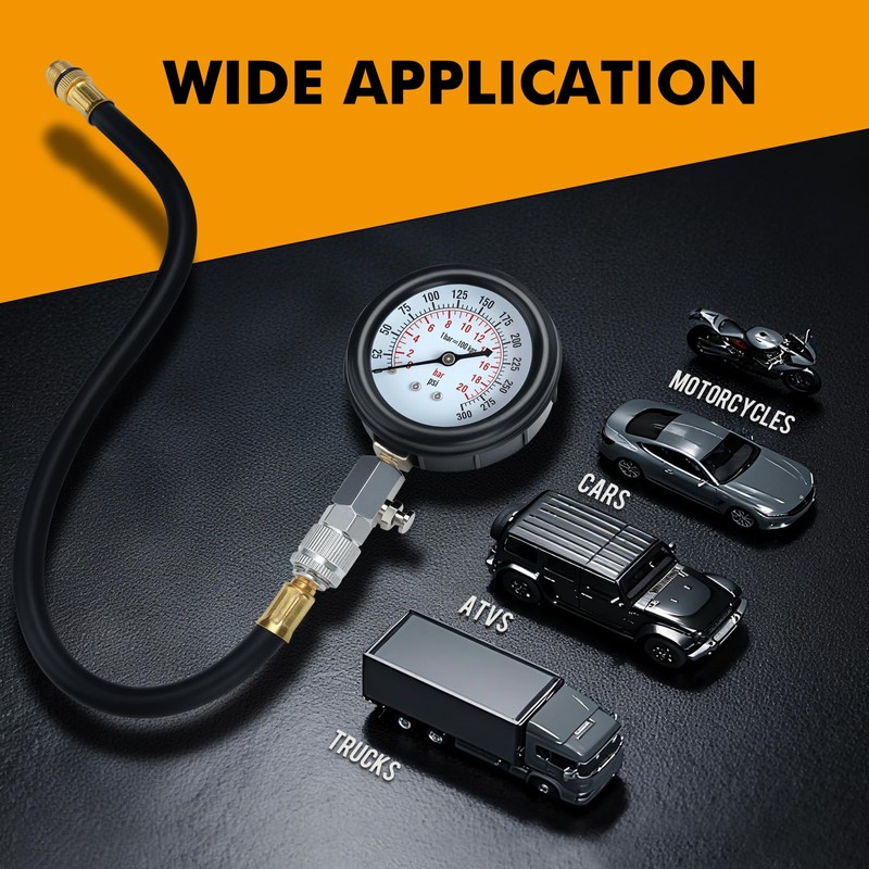 BETOOLL HW0130 8pcs Petrol Engine Cylinder Compression Tester Kit Automotive