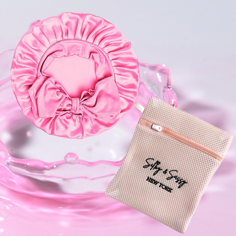 Silky & Sassy Large Satin Bonnet With Laundry Bag -