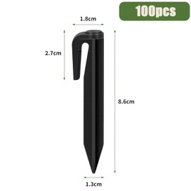 Bogoro Ground pegs for robotic lawnmower, set of 100 ground spikes, ground anchor attachment robotic mower hooks for boundary cables, search cable, cable holder for Bosch, Gardena, Worx, Yard,