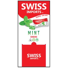 Swiss Imports Sugar Free Bonbons Hard Candy Drops Bocca Box, Mint, 200 Individually Wrapped Pieces, 500g/17.6oz