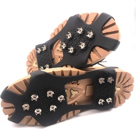 Ice Cleats, willceal Ice Grippers Traction Cleats Shoes and Boots Rubber Snow Shoe Spikes Crampons with 10 Steel Studs Cleats Prevent Outdoor Activities from Wrestling (Silver, Small)