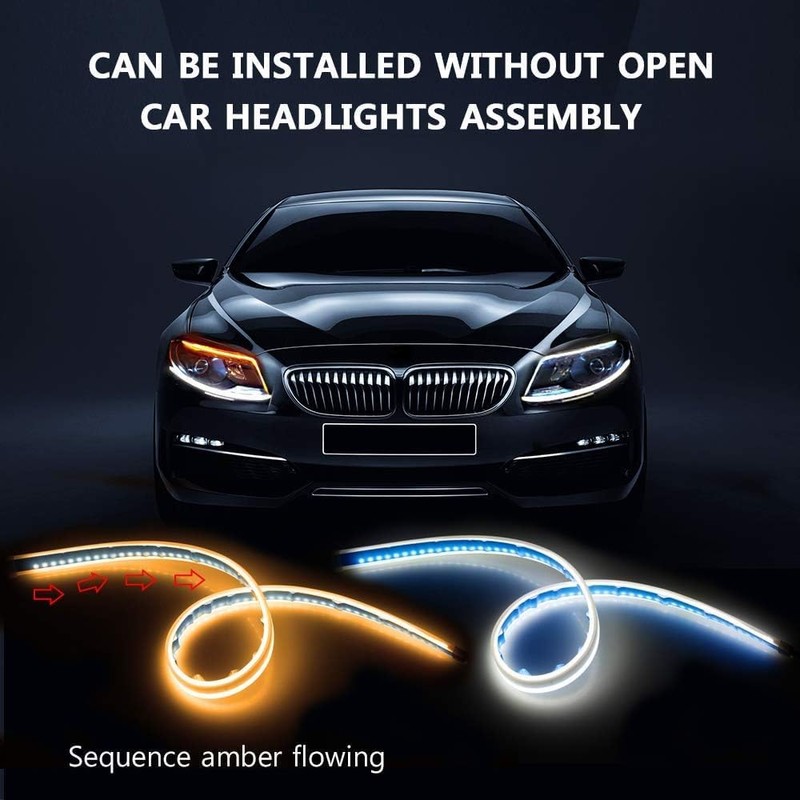 JinRui-T 24 Inch LED Headlight Strips 2Pcs Waterproof Sequential Led