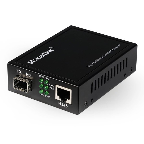 MokerLink Gigabit SFP to RJ45 Converter, Fiber to Ethernet Media