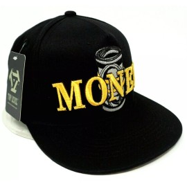 TOP LEVEL MONEY Snapback Cap Hat Cash $$$ 100% Cotton Adult Men's OSFM Black NWT
