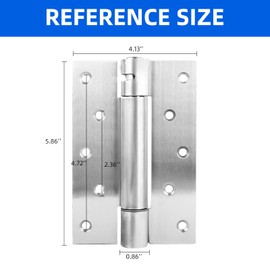(2 Pack) Self Closing Door Hinge, 6 inches,Auto Closing Spring Hinge with Adjustable Tension, Thickened 304 Stainless Steel Heavy Duty Door Hinges,with Mounting Screwdriver Hardware,(6 inches)