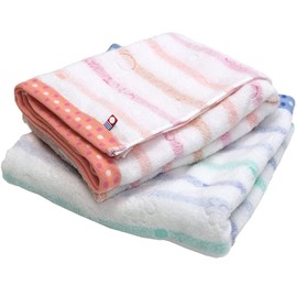 Imabari Towel, Certified Bath Towel, Hiorie, Border Jacquard Lilic, Set of 2, Assorted, 2 Colors, 01, Made in Japan, Imabari Brand, Quick Drying, 100% Cotton