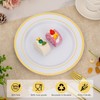Goodluck 100PCS Gold Plastic Plates, 10.25 Inch Dinner Plate with