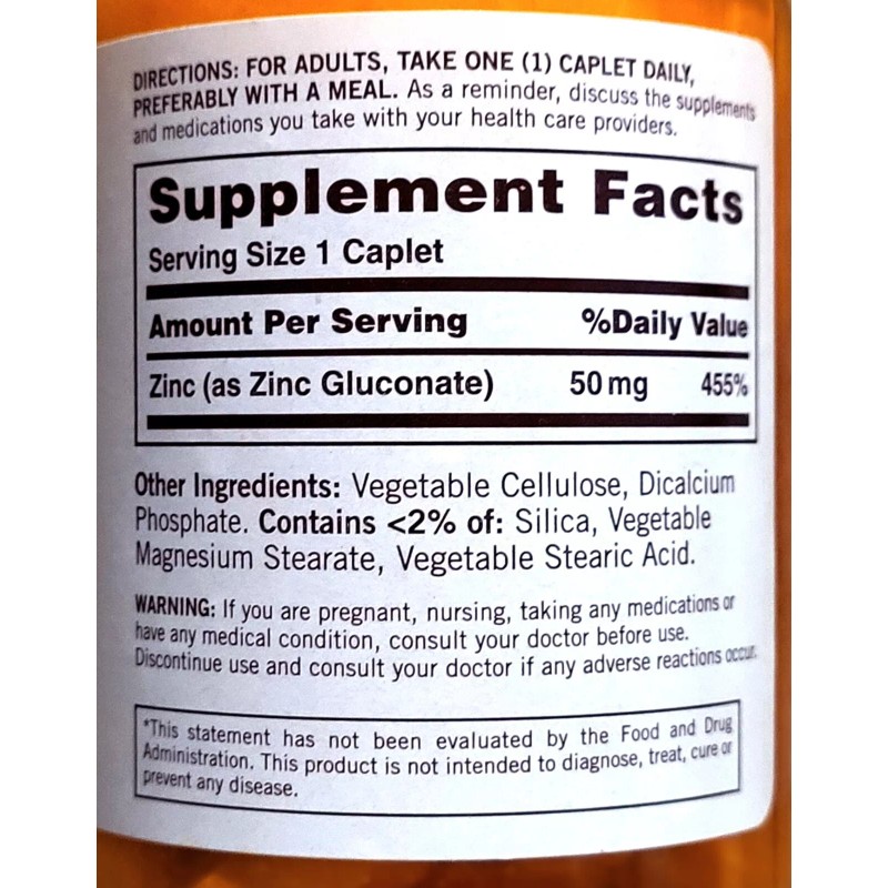 Sundown Non Gmo Essential Zinc 50 Mg 100 Caplets