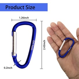 Hook Buckle, Aluminum Locking Carabiner Heavy Duty Hook Multi-use Aluminium D Ring Carabiner Clips 10PCS (Silver and Blue)