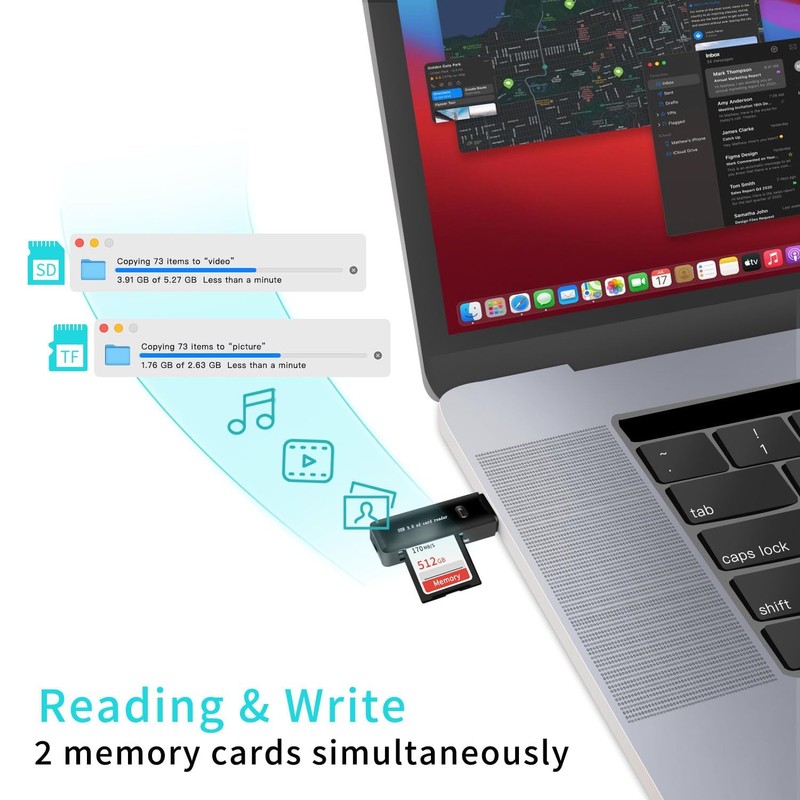 USB 3.0 SD/TF Card Reader - High-Speed Multi Memory Card