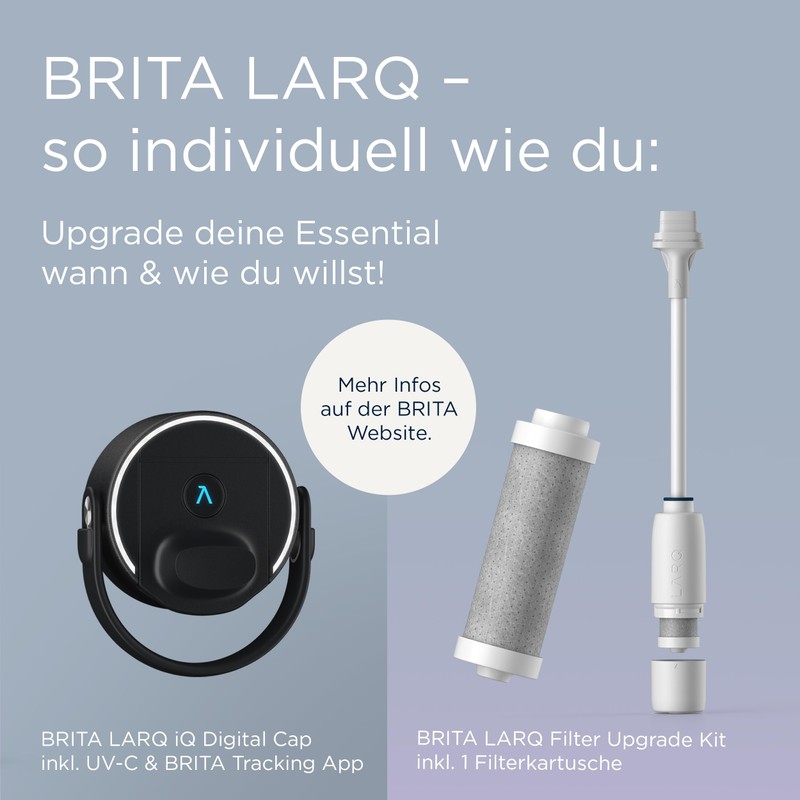 BRITA LARQ Essential Water Bottle (1 L) Black Stainless Steel