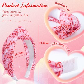 TELAIN Hairband Ladies, Set of 2 Valentine's Day Hairbands With Heart Pattern, Non-slip And Comfortable For Women And Girls