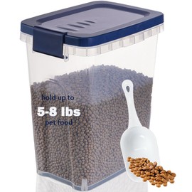 EIwichen Dog and Cat Food Storage Container with Scoop - 5-10 Lbs Pet Food Container with Airtight Lid, Dry Food Bin BPA Free, Kibble Container, for Pet, Cat, Dog, Bird Seed, e