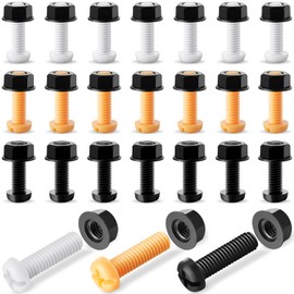 Frienda 24 Sets Car Plastic Number Plate Screws with Nuts Mixed Color License Plate Bolts and Nuts Fixing Kit Number Plate Screws and Caps for Car Automotive Motorcycle Accessories Supplies