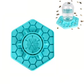 Bee Feeder for Mason Jar, Garden Silicone Bee Watering Station Beekeeping Drinking Water Equipment Tools Feeders for Hives, Beekeeping Supplies (Blue)