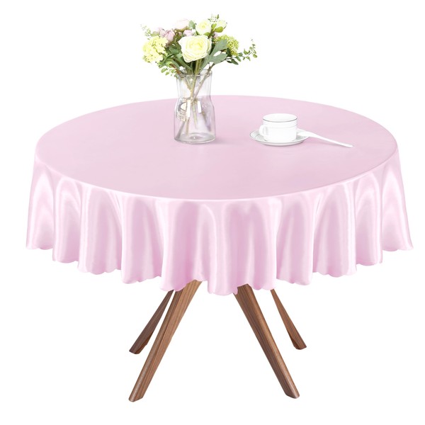 Homiest 1 Pack 60 Inch / 5ft Round Tablecloth Satin