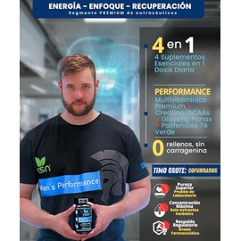 NSN | Multivitaminico para Hombre | Vitaminas y Minerales por Timo Grote para Hombres que buscan Vitalidad | con Arginina, BCAA’s, Creatina | Hierro, 