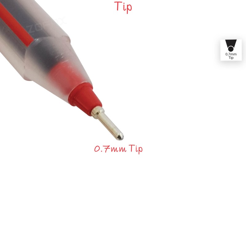 SAINO Trio+ Ballpoint Pens, RED, Fine Point (0.7mm), Pack of