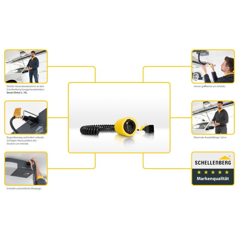 Schellenberg 60929 Coiled Cable 2.8 m for Garage Door Drive