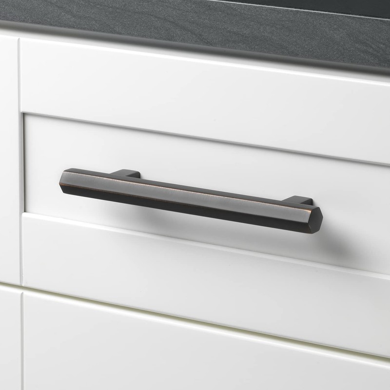 GlideRite 5-Inch Screw Spacing Solid Hexagon Bar Pull Cabinet Hardware