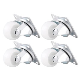 MAGT Swivel Castors with Swivel Castors, 4 Pack Universal Caster Wheels 1" Castors White Castor Wheel for Furniture Trolley Chairs