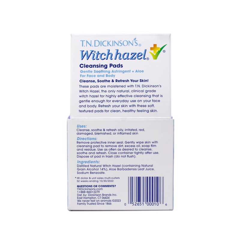 T.N. Dickinson: Witch Hazel Cleansing ct, 60 ct (5 pack)
