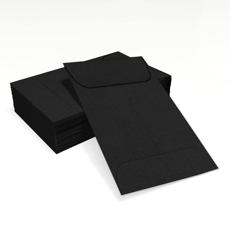 LUXPaper #1 Coin Envelopes in 80 lb. Black Linen, Envelopes