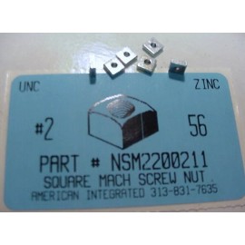 AmericanIntegratedSupply.com #2-56 SQUARE MACHINE SCREW NUTS STEEL ZINC PLATED 3/16 AF X 1/16 TH (500)