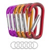 6 PCS Carabiner Keychain Clip -3" Aluminum Carabiner D Ring,