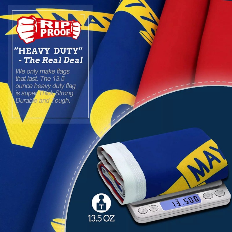 Anley Rip-Proof Double Sided 3-Ply North Carolina State Flag -