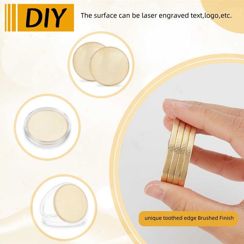 NICENEEDED 10 Pcs Blank Challenge Coin, Threaded Edged 40 mm