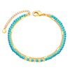 VIVILE Gold Silver Turquoise Beads Anklet for Women and Girls,